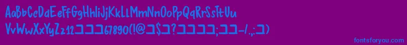 DkBupkis Font – Blue Fonts on Purple Background