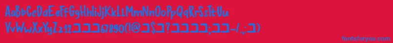 DkBupkis Font – Blue Fonts on Red Background