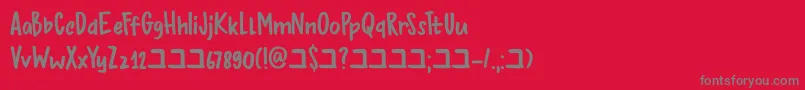 DkBupkis-Schriftart – Graue Schriften auf rotem Hintergrund