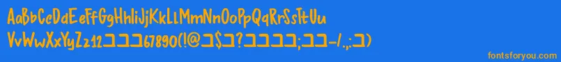 DkBupkis Font – Orange Fonts on Blue Background