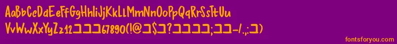 DkBupkis Font – Orange Fonts on Purple Background
