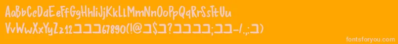 DkBupkis-Schriftart – Rosa Schriften auf orangefarbenem Hintergrund