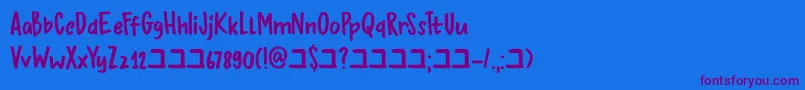 DkBupkis Font – Purple Fonts on Blue Background