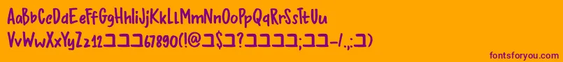 DkBupkis-Schriftart – Violette Schriften auf orangefarbenem Hintergrund