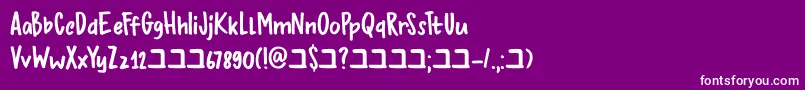 DkBupkis-Schriftart – Weiße Schriften auf violettem Hintergrund
