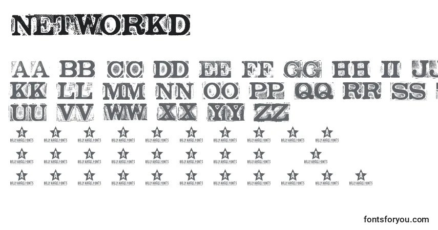 Fuente NetworkD - alfabeto, números, caracteres especiales