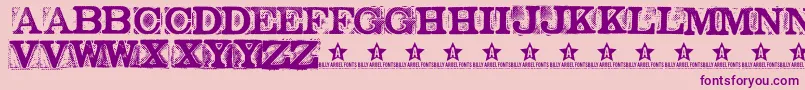 NetworkD-Schriftart – Violette Schriften auf rosa Hintergrund