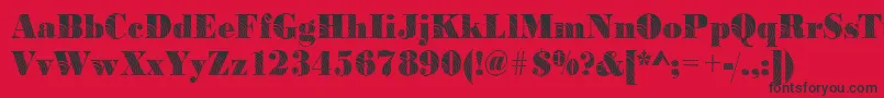 BodoniconcentricRegular Font – Black Fonts on Red Background