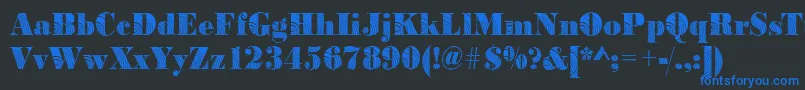 BodoniconcentricRegular Font – Blue Fonts on Black Background