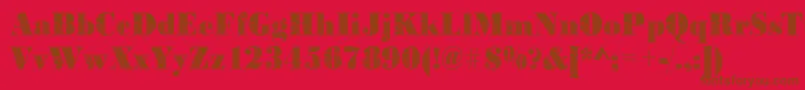 Fonte BodoniconcentricRegular – fontes marrons em um fundo vermelho