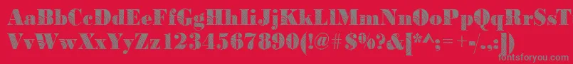 BodoniconcentricRegular-Schriftart – Graue Schriften auf rotem Hintergrund