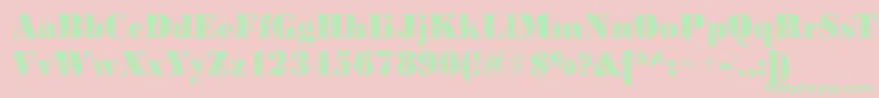 フォントBodoniconcentricRegular – ピンクの背景に緑の文字
