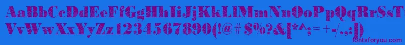 Czcionka BodoniconcentricRegular – fioletowe czcionki na niebieskim tle