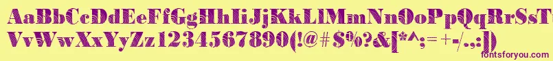 BodoniconcentricRegular Font – Purple Fonts on Yellow Background