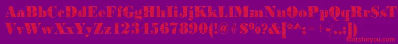 BodoniconcentricRegular Font – Red Fonts on Purple Background