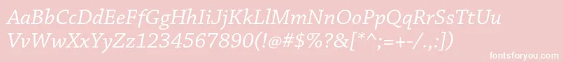 ChaparralproItalic Font – White Fonts on Pink Background