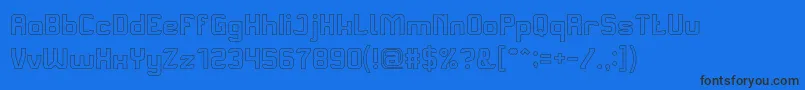 AliveInScienceFictionHollow Font – Black Fonts on Blue Background