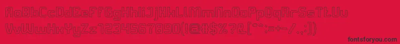 AliveInScienceFictionHollow Font – Black Fonts on Red Background