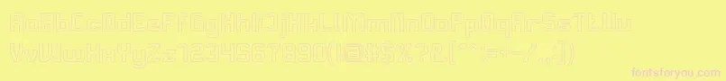 AliveInScienceFictionHollow-fontti – vaaleanpunaiset fontit keltaisella taustalla