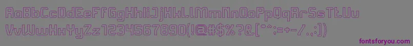 Шрифт AliveInScienceFictionHollow – фиолетовые шрифты на сером фоне