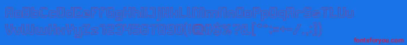 AliveInScienceFictionHollow Font – Red Fonts on Blue Background