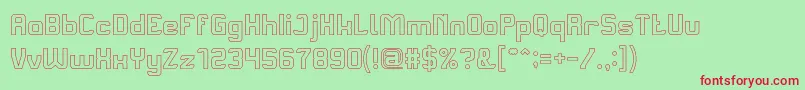 AliveInScienceFictionHollow Font – Red Fonts on Green Background