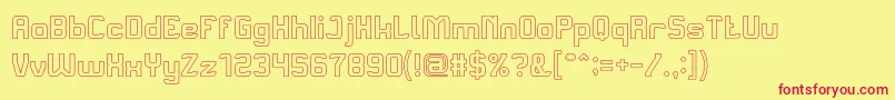 AliveInScienceFictionHollow Font – Red Fonts on Yellow Background