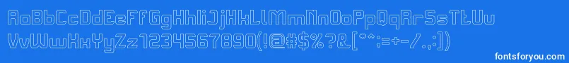 AliveInScienceFictionHollow Font – White Fonts on Blue Background