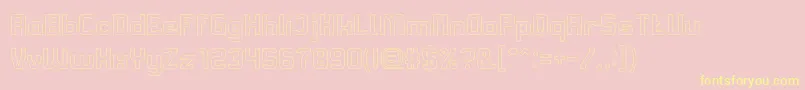 AliveInScienceFictionHollow Font – Yellow Fonts on Pink Background