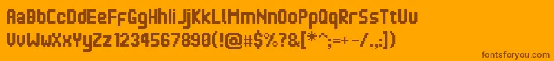 Pic01.110 Font – Brown Fonts on Orange Background