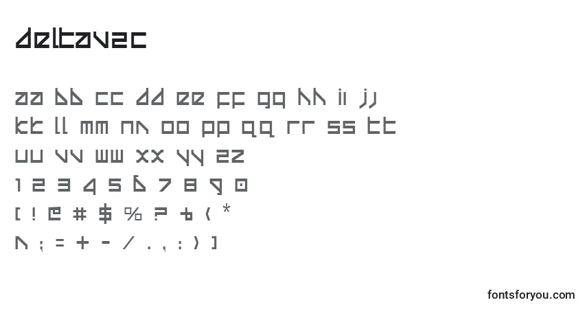 Schriftart Deltav2c – Alphabet, Zahlen, spezielle Symbole
