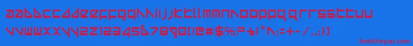 フォントDeltav2c – 赤い文字の青い背景