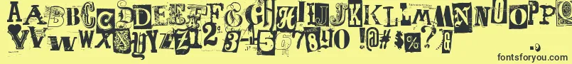 Freakshow Font – Black Fonts on Yellow Background