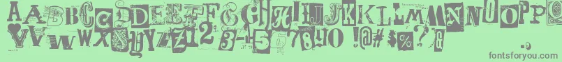 Freakshow Font – Gray Fonts on Green Background