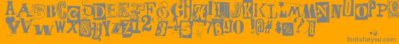 Freakshow Font – Gray Fonts on Orange Background