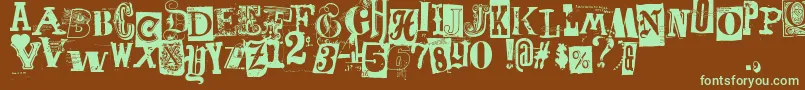 Freakshow Font – Green Fonts on Brown Background