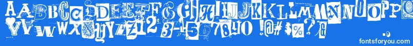 Freakshow Font – White Fonts on Blue Background