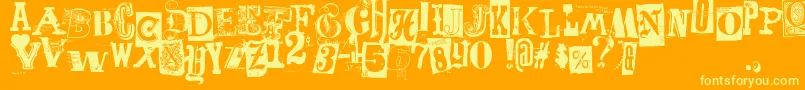 fuente Freakshow – Fuentes Amarillas Sobre Fondo Naranja
