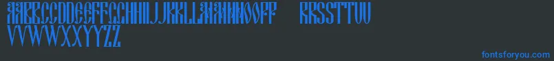 Dscyrillic Font – Blue Fonts on Black Background