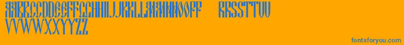 Dscyrillic Font – Blue Fonts on Orange Background