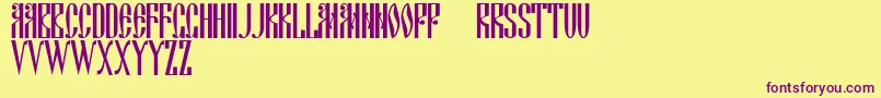 Dscyrillic Font – Purple Fonts on Yellow Background