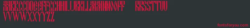 Dscyrillic-Schriftart – Rote Schriften auf schwarzem Hintergrund