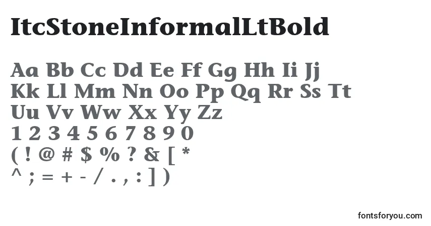 Czcionka ItcStoneInformalLtBold – alfabet, cyfry, specjalne znaki