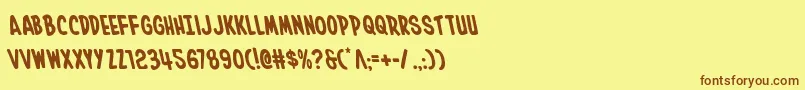 Więcej informacji o czcionce Inhouseeditionleft Czcionka Inhouseeditionleft – brązowe czcionki na żółtym tle