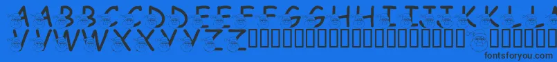 Шрифт LmsSaintNick – чёрные шрифты на синем фоне