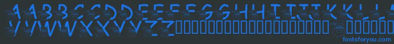 LmsSaintNick Font – Blue Fonts on Black Background