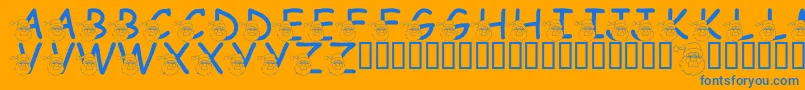 LmsSaintNick Font – Blue Fonts on Orange Background
