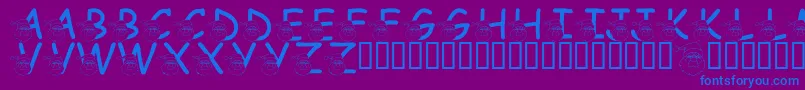 LmsSaintNick Font – Blue Fonts on Purple Background