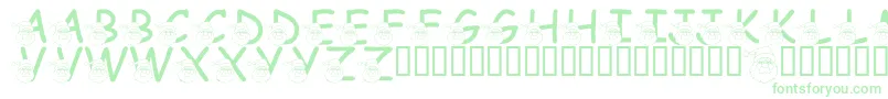LmsSaintNick-Schriftart – Grüne Schriften auf weißem Hintergrund