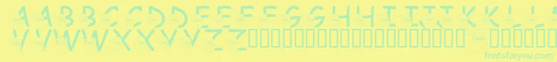 LmsSaintNick Font – Green Fonts on Yellow Background